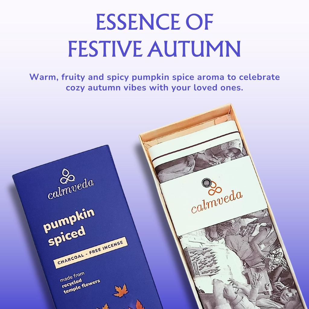 Calmveda Winter Pumpkin Spice Incense Sticks - 80 Insenses Charcoal Free
