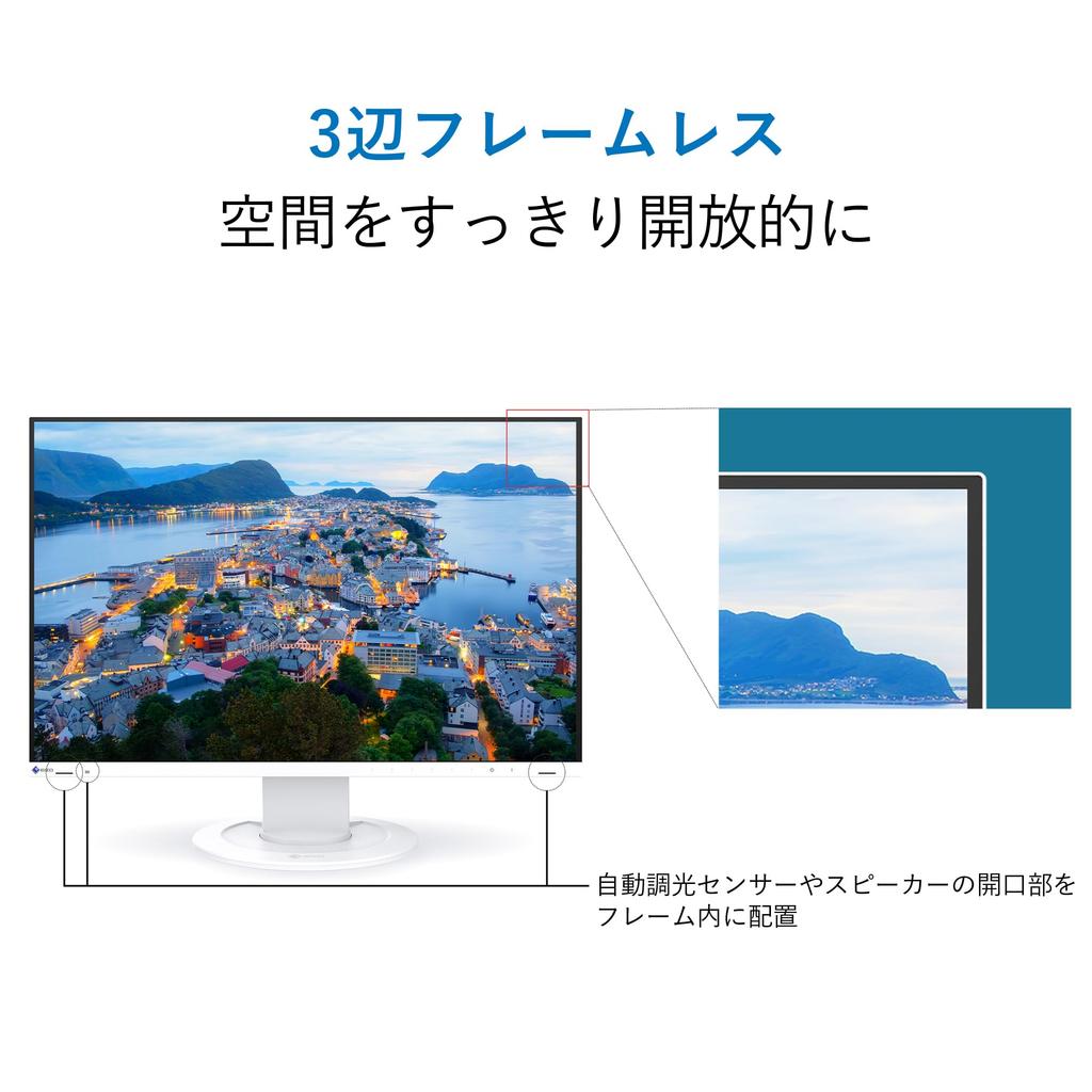 EIZO FlexScan monitor 1920 x 1200 frameless IPS reduces eye fatigue black The warranty is valid only in EV2410R-BK (24.1-inch / / / anti-glare / / /