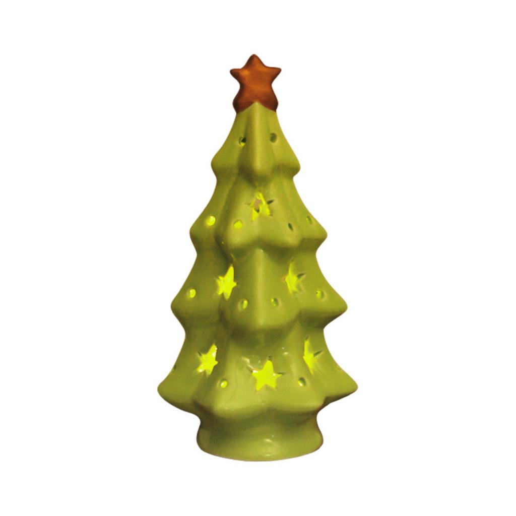 Christmas Ceramic Christmas Tree Night Light Bedroom Dormitory Bedside Ornaments Christmas Decoration Atmosphere Light Christmas Gift