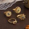 Rotatable Devil's Eye Ring Pleated Devil's Eye Opening Finger Ring Clothes Accessories