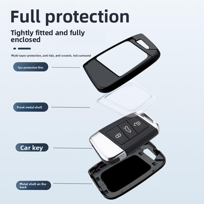 Für VOLKSWAGEN Neue Zinklegierung Leder Auto Schlüsselhülle Abdeckung Schale Für VW Volkswagen Magotan Passat B8 Skoda Superb Kodiaq A7 Auto Ke