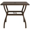 Garden Table Brown 81.5 X 81.5 X 72 Cm Steel