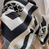 Camellia Scarf Women'S Style Imitation Cashmere Square Scarf Thickened Air-Conditioned Room Warm Shawl Cape