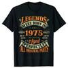 50 Jahre T-Shirts Geboren 1975 Neuheit Großartig Vintage Legenden Grafik Baumwolle Streetwear Kurzarm Geburtstagsgeschenke T-Shirt