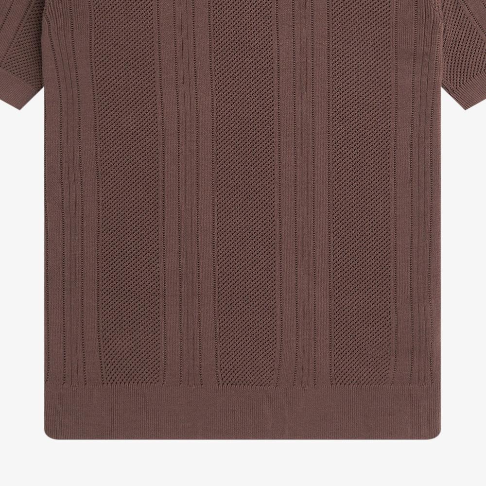 Fred Perry [Sharp] Cotton Crochet Knit Polo Shirt (U53) Afpm2417861-U53