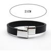 Bracciale Semplice in Pelle di Vacchetta Vintage per Uomo Versatile Creativo Fibbia Magnetica Bangles Gioiello Accessorio Tendenza Streetwear Maschile