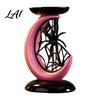 Cool Girly Room Decor Halloween Pink Moon Spider Candle Holder Sweet Dark Aesthetic Tray for Aromatherapy Stand Pillar Candles Gothic Resin Tabletop