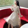 2025 Spring/Autumn Mori Style Fleece-Lined Long Sleeve Dress for Middle School Girls