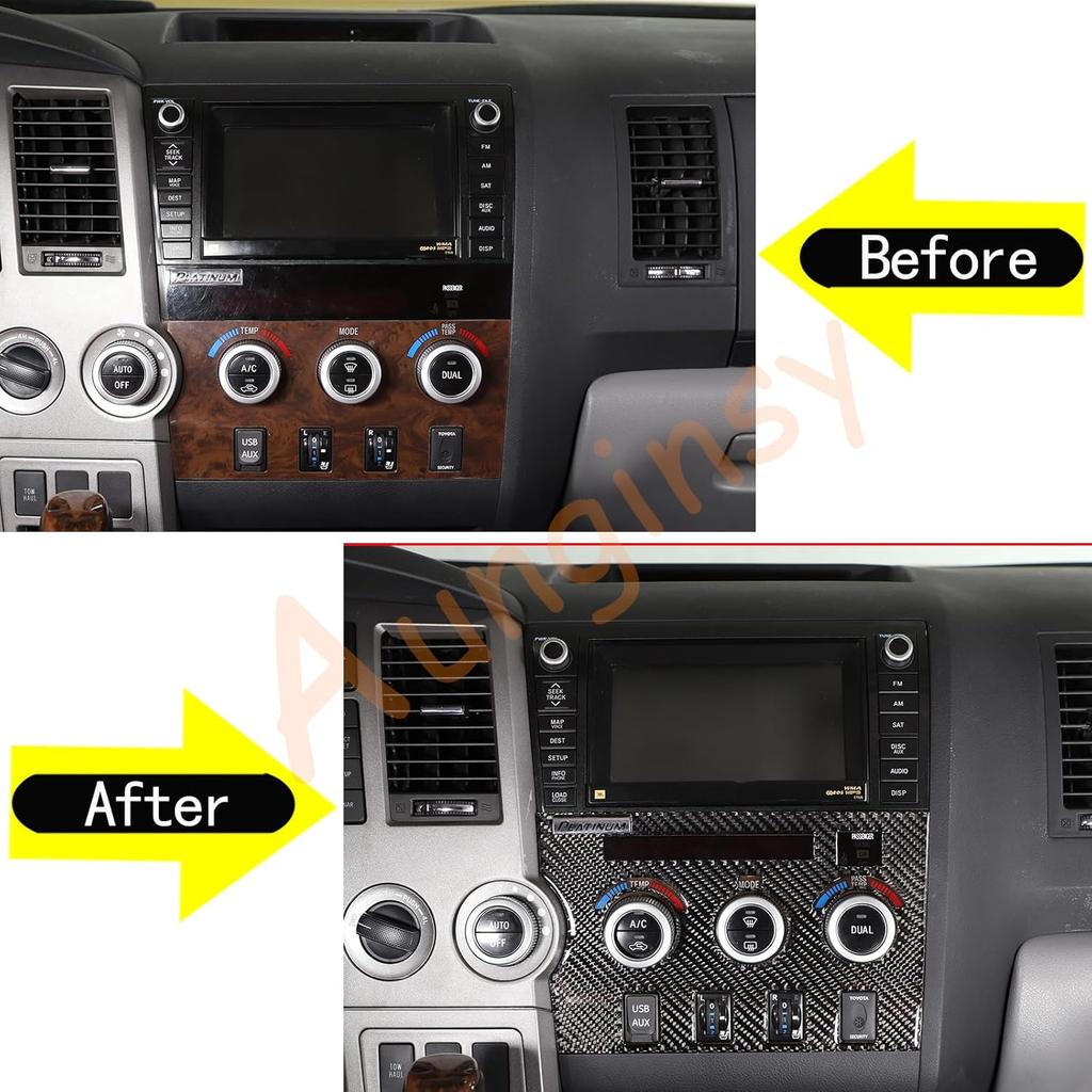 Car Air Conditioning Adjustment Switch Panel Trim Sticker Fit Toyot@a Tundra 2007-2013 Center Console Dashboard Air Conditioning Control Switch