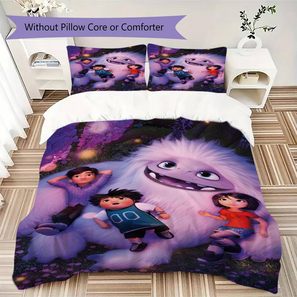 Abominable and the Invisible City Pattern Bedding,Quilt Set Quilt Cover Pillowcase Home Birthday Gift (1*duvet cover+2*pillowcase,without core)NSJT092