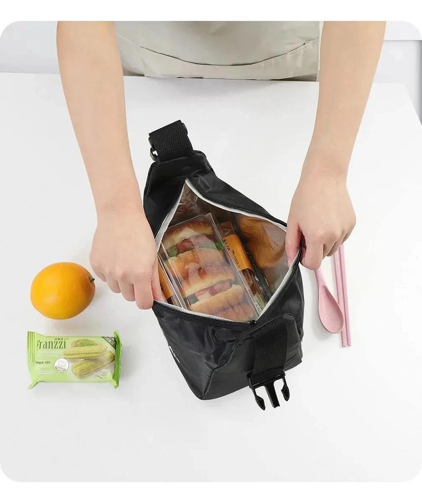 Isolierte wasserdichte Lunchtasche mit verdickter Aluminiumfolie, tragbare handgehaltene Thermos-Lunchbox für Büroangestellte & Studenten -