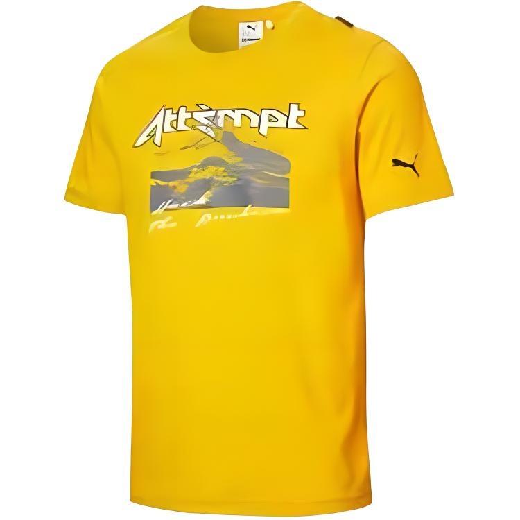 PUMA x Attempt Crossover Casual Short Sleeve Couple Style Gold Color Men s 598194-25 XXS
