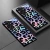 Leopard Print Gradient Tempered Glass Phone Case Suitable for Samsung Galaxy S26 S25 S24 S22 S21 S20 FE/Ultra/Plus Anti Drop