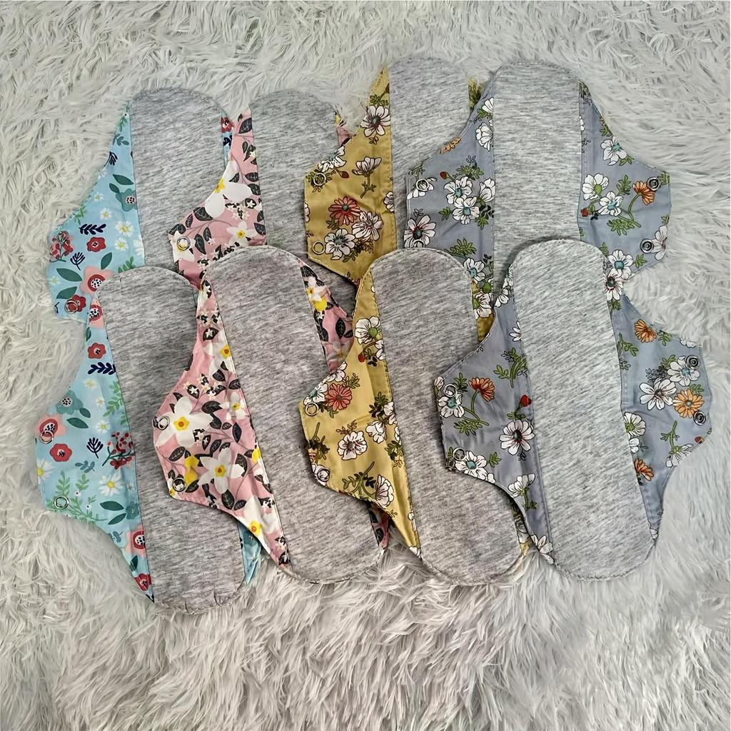 Sanitary Pads 4pcs Reusable Leak Proof Sanitary Pads Menstrual Cloth Pads Washable Breathable Cloth Menstrual Gaskets