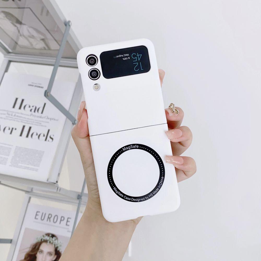 Bezprzewodowe Ładowanie Magnetyczne Etui Na Samsunga Galaxy Z Flip 4 Etui Ultra-Cienkie Przyjazne Dla Skóry Twarde Magsafe Etui Na Samsunga Zflip3