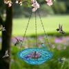 Hanging Outdoor Bird Bath Fountain With Water Feature Attracts Birds Squirrels Weatherproof Large Capacity Garden Feeder