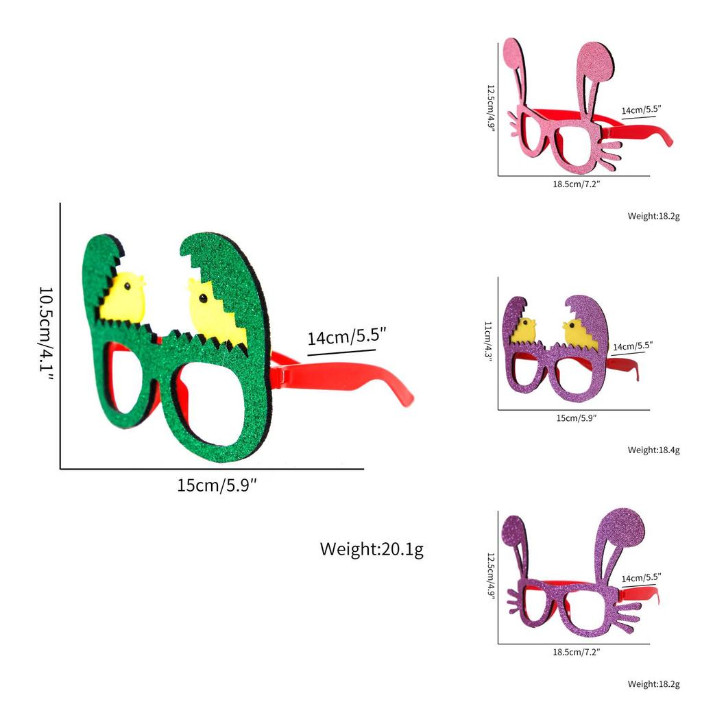Vibrant Plastic Easter Glasses With Bunny Ears And Colorful Egg Decorations