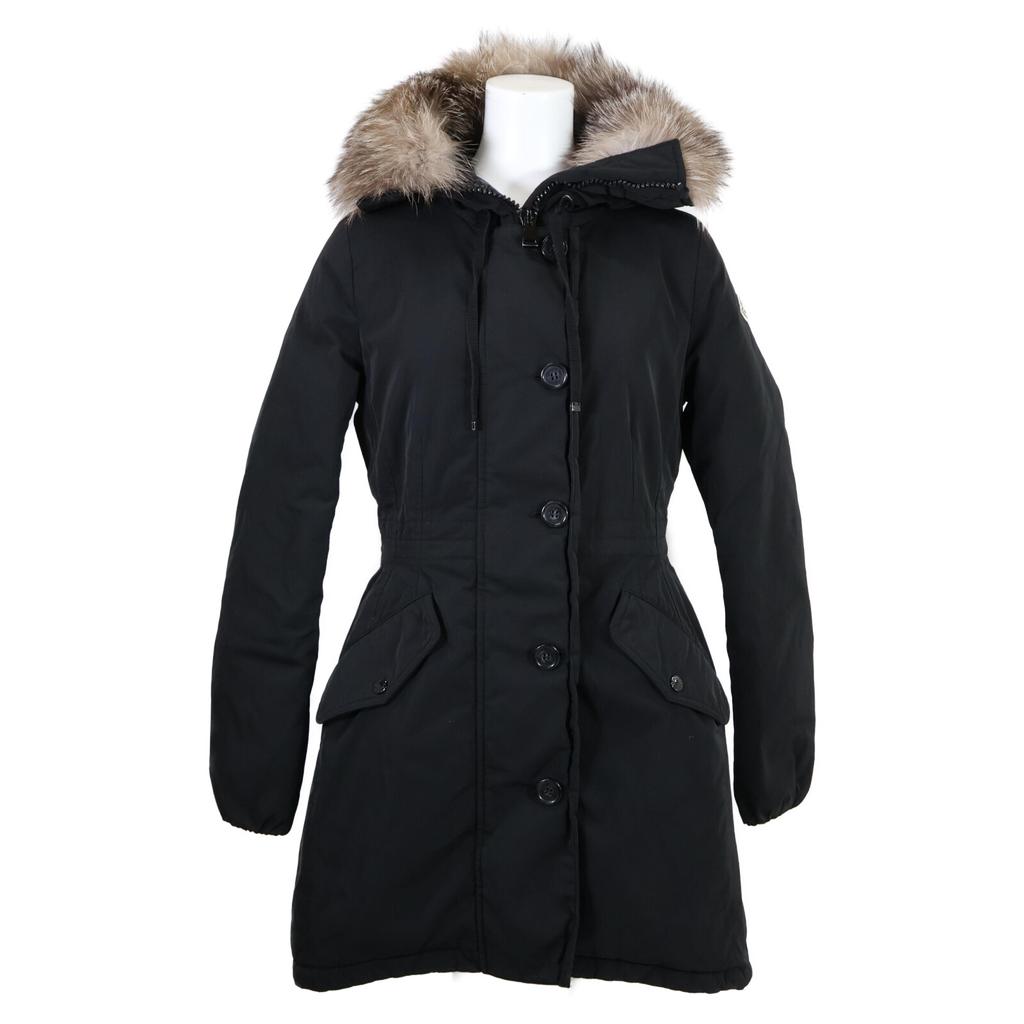 Moncler MONTICOLE Down Hoodie with Fur Coat 2 blackUsed