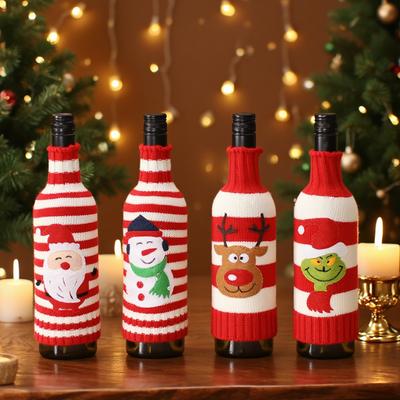 2025 Christmas Decoration for Home Christmas Wine Bottle Bags Cover Gift Champagne Holders Xmas Home Table Decors