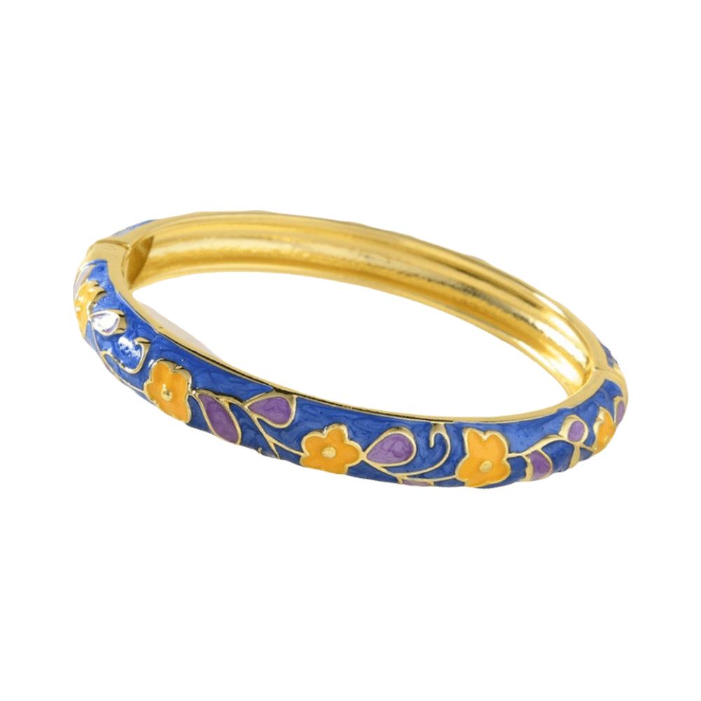 Floral Motifs Cloisonne Bangle Zinc Zinc Zinc Alloy Dropped Glaze Bracelet  Party Jewelry