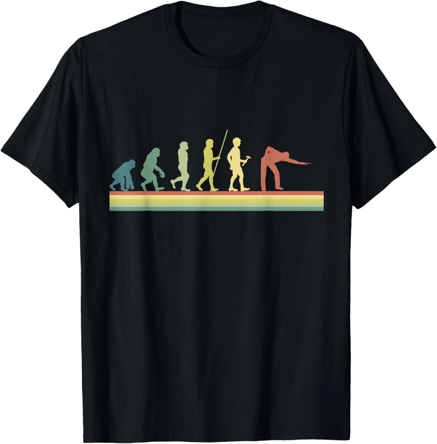 Retro Billiards Human Evolution Lover Gift Pool Snooker Gift Unisex T-Shirt S