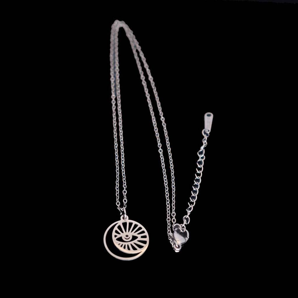 European & American Devil's Eye Stainless Steel Pendant Necklace - Stylish, Versatile Clavicle Chain