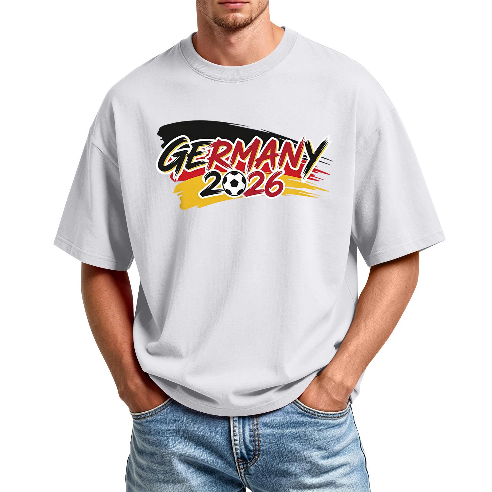 

Men s Printed Round Neck T-Shirt Casual Sports Short-Sleeve Top XL білий