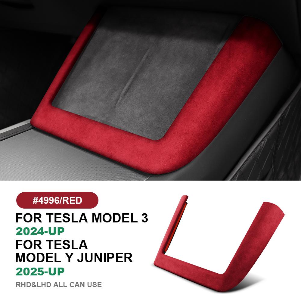 Italian Top Suede for Tesla Model 3 Highland 2024 Model Y Juniper 2025 2026-Up Central Control Wireless Charging Frame Cover