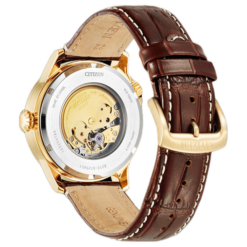 CITIZEN FUTURE FORCE Series 100m Water Resistant Automatic Mechanical Movement Genuine Leather Strap NJ0143-19E