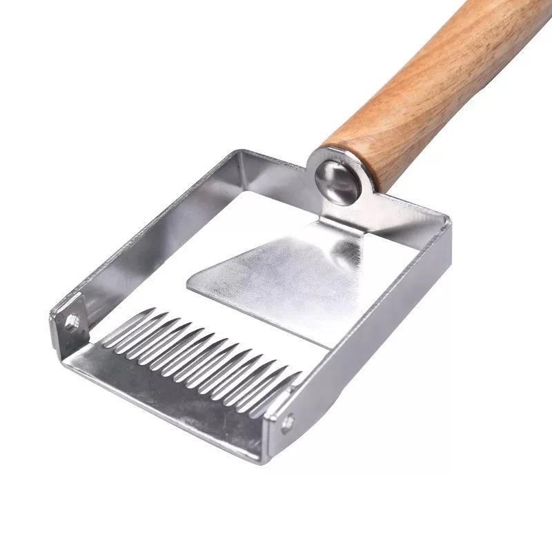 Wooden Handle 17-Needle Honeycomb Scraper: Multifunctional Stainless Steel Honey Harvesting Knife