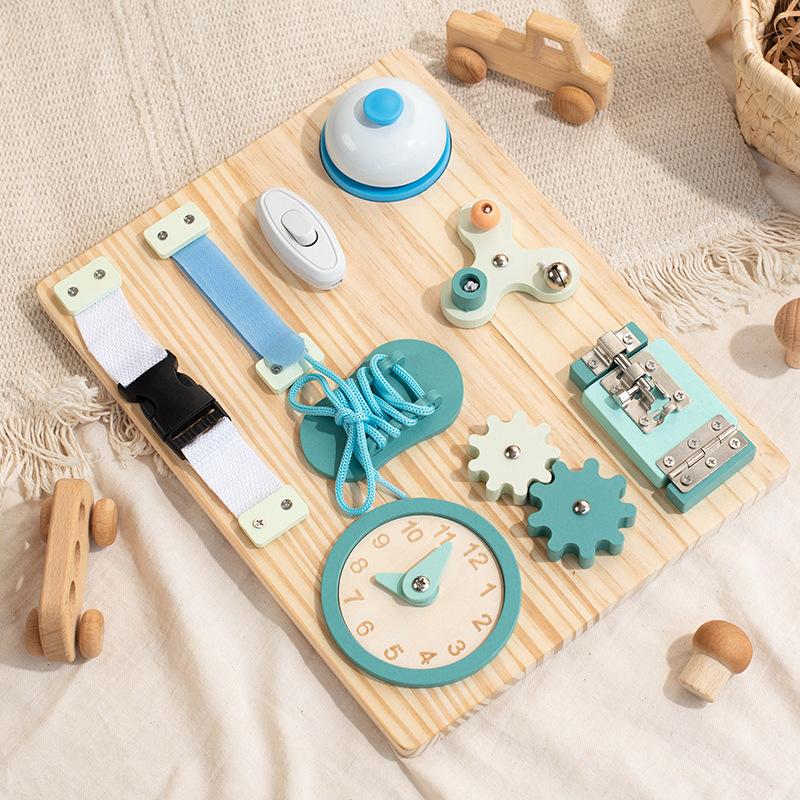 Деревянный детский развивающий домик с замками Монтессори многофункциональный познавательный раннее обучение детская игрушка