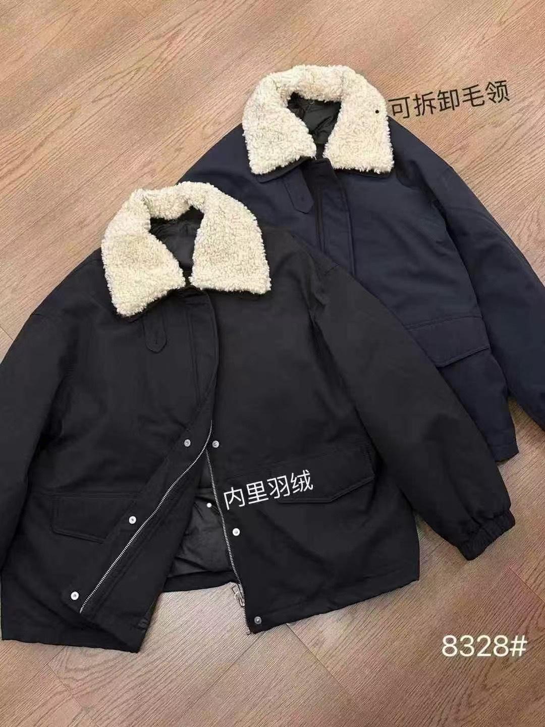 

Lamb wool lapel Parker down cotton clothes women s 2025 autumn and winter new casual loose tooling thickened jacket M чёрный