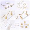 18K Real Gold Plated Hoop Earrings Earwires,Accessories For Earrings,Brass Round Earring Findings Jewelry Making Supplies