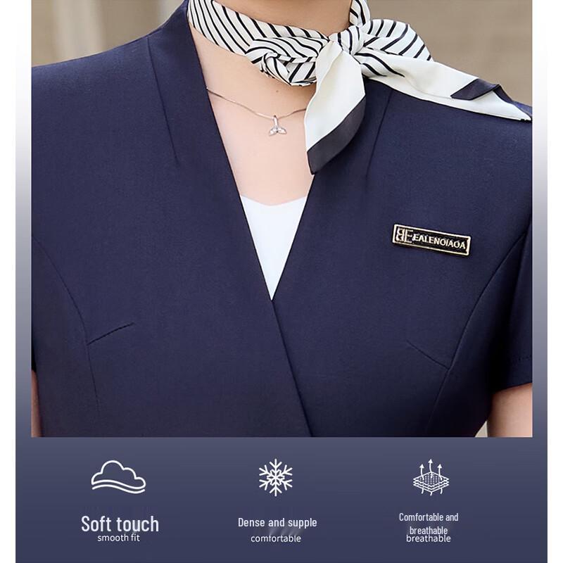 Teluoman Women's Short Sleeve Professional Suit Set