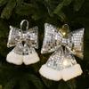 Creative Design Christmas Sequin Bow S/M/L Size Sparkling Christmas Tree Ornament Party Decoration Bow Pendant