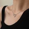 Twisted Hollow Open Heart Minimalist Box Chain Pendant Women Clavicle Necklace