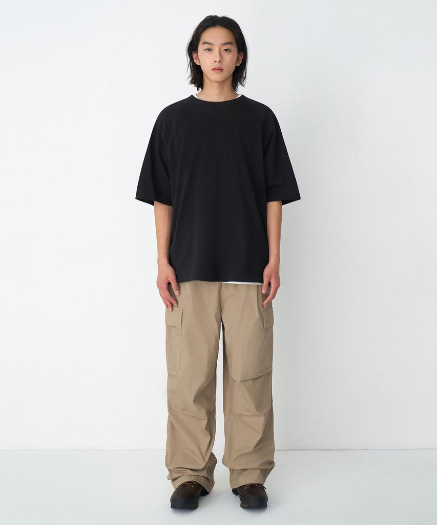 Musinsa Standard Cotton Parachute Elastic Cargo Pants [Beige]
