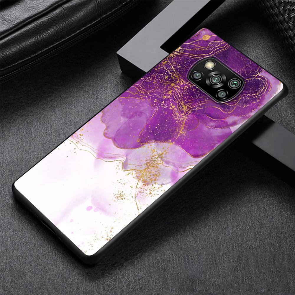 Color Luxury Marble Phone Case for Xiaomi Poco X3 NFC M3 X4 Pocophone F1 M4 Pro F3 GT Soft Silicone Black Cover Shell