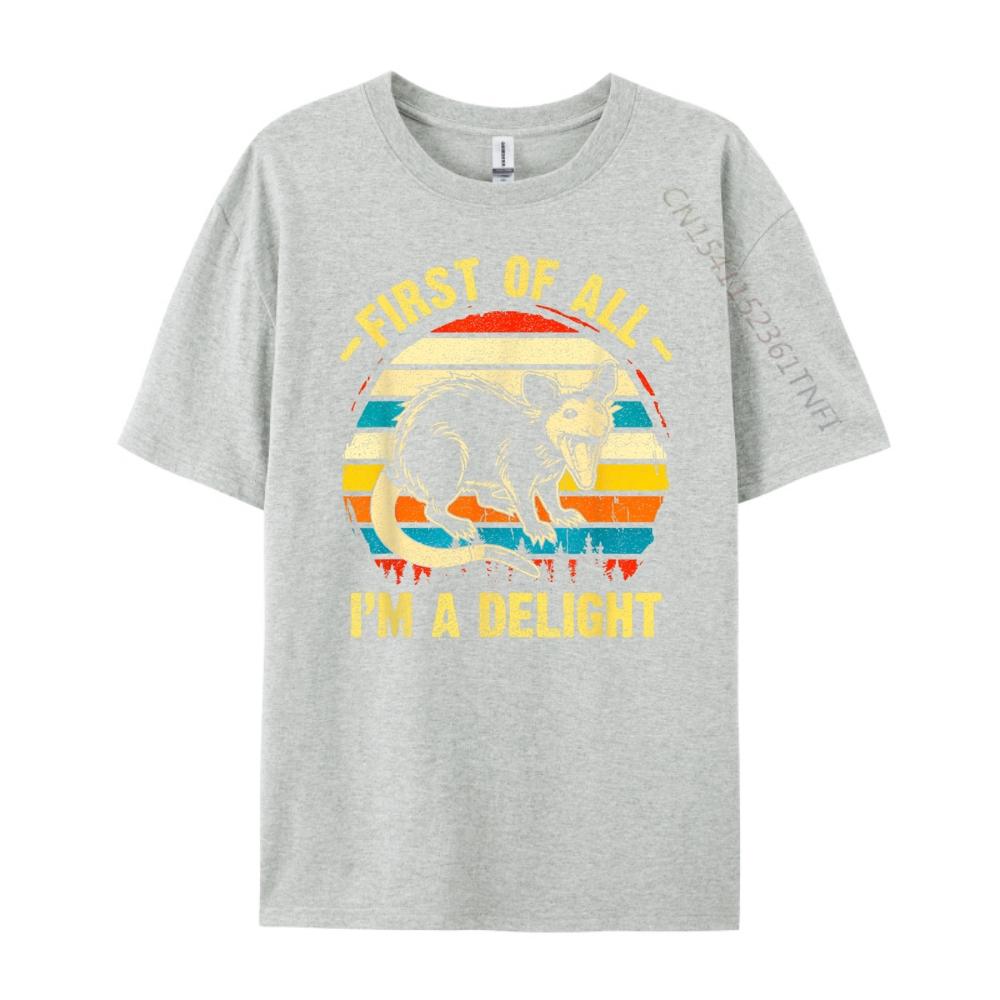 First Of All I M A Delight Sarcastic Angry Opossum Possum Anime T Shirts Mens Designer Clothes Game
