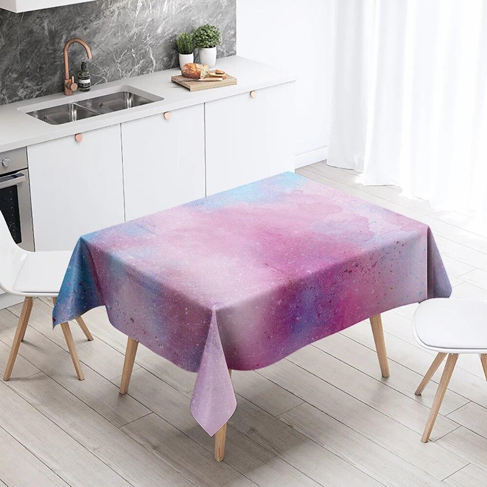 Față de masă color Tie Dye asortată Anti-pete impermeabilă Masă de bucătărie dreptunghiulară Decorare acasă