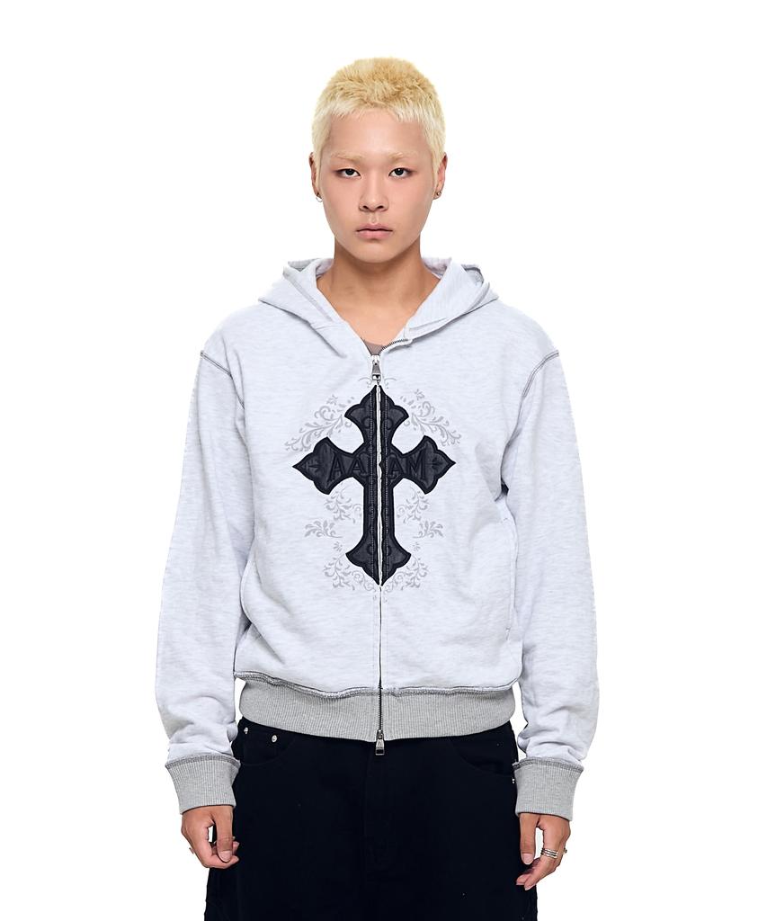 Aakam Akm Cros2 Zip-Up Hoodie (Gray)