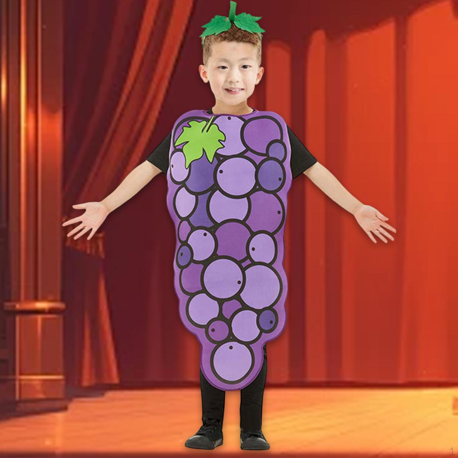 Детский костюм винограда косплей фрукт для сценических выступлений платья M