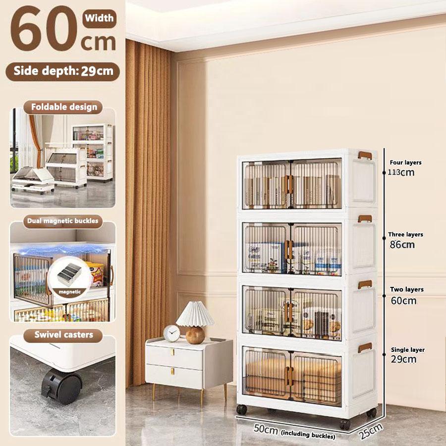 50/60/70/80CM Foldable Sundries Cabinet Dustproof Storage Wardrobe Home Organization Solution