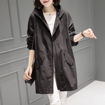 Abrigo cortavientos fino de primavera de longitud media para mujer Streetwear Tallas Grandes