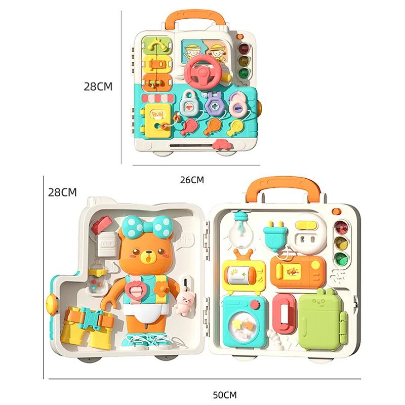Non-Toxic Baby Sensory Busy Board Montessori Toys Music Lights Switch Multifunction Travel Play Early Educational Activities Toy For Kids