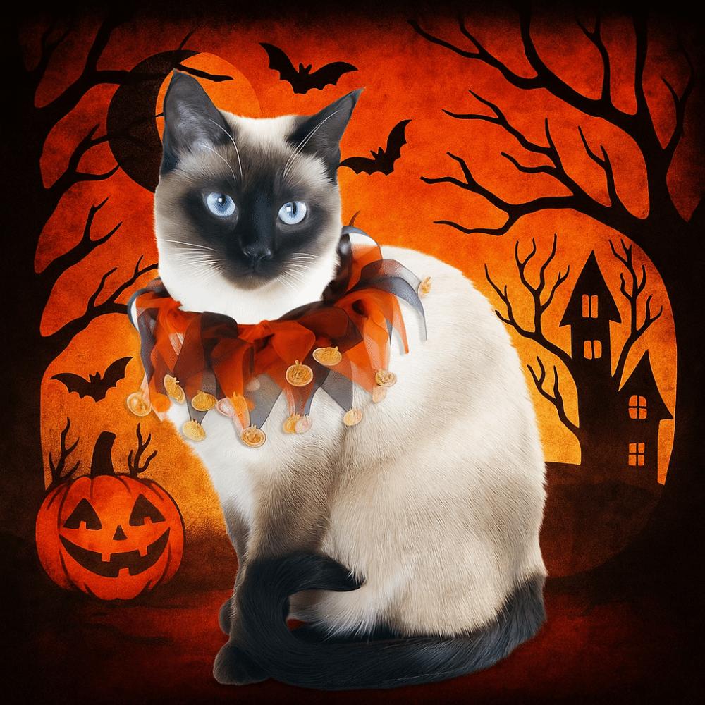 Pumpkin Halloween Cat/Dog Costume - Adjustable Hat & Scarf Set, Cute Mesh Cosplay Props, Pet Halloween Supplies for Cats/Dog