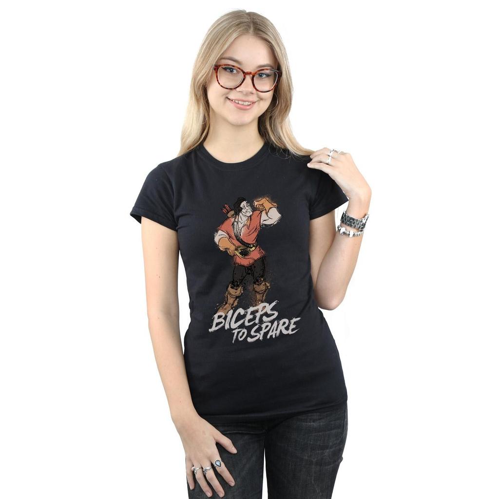 Disney Womens/Ladies Beauty And The Beast Gaston Biceps To Spare Cotton T-Shirt