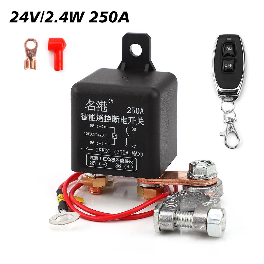 120A 200A 250A 12/24V Battery Switch Disconnect Cut Off Isolator Switch Relay Remote Control Battery with Remote Control Switch