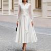 Elegant A-Line Long Sleeve Mesh Overlay Evening Dress Women Formal Occasion Party Gown
