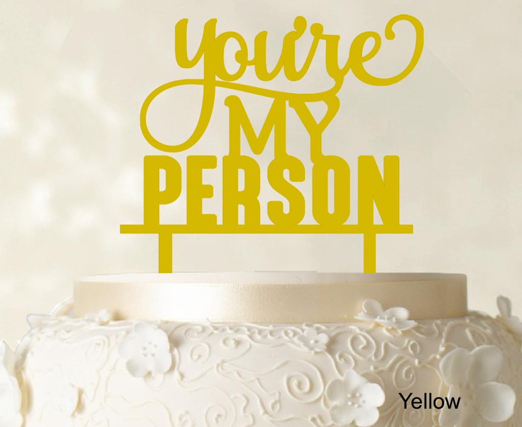 You're My Person "" Hochzeitstortenaufsatz, blauer Tortenaufsatz, Kuchendekoration, Option erhältlich, 15,2 - 17,8 cm